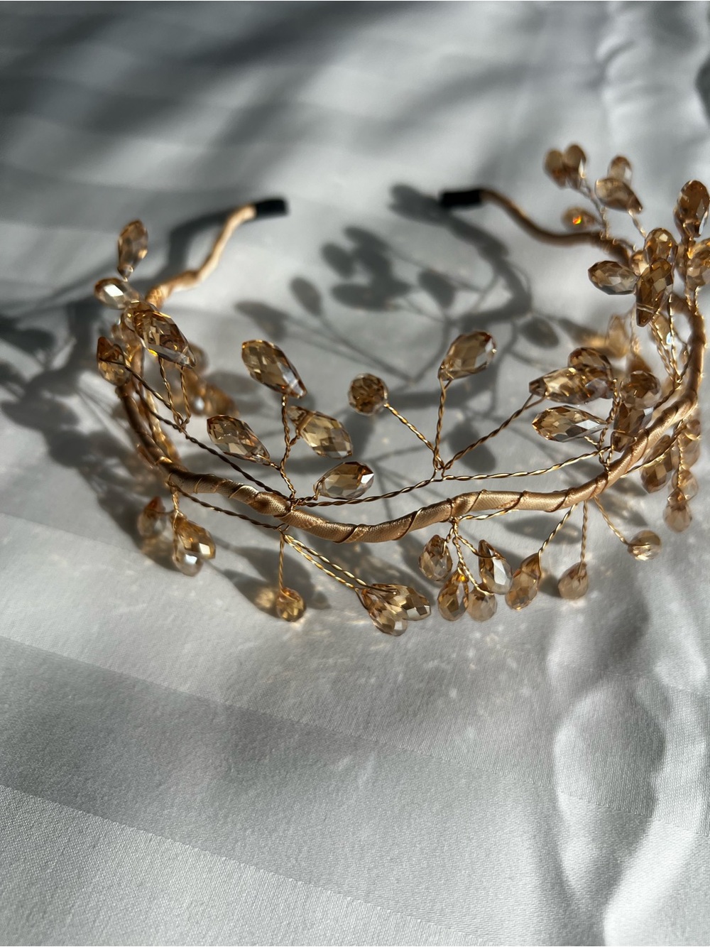 Delicate Champagne Crystal Branch Headband - Unbranded - Picture 2 of 7